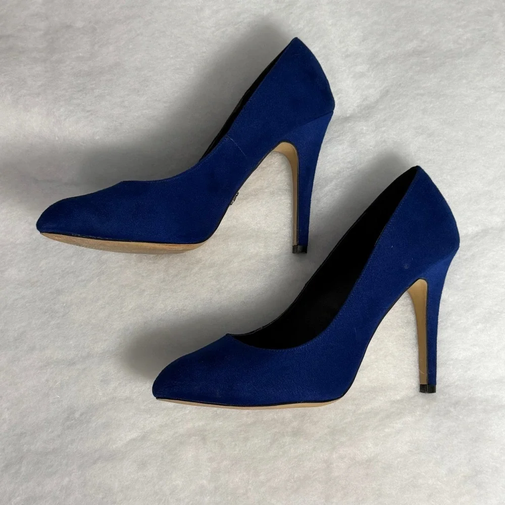 Rock Republic Pumps 9.5 Blue Faux Suede Pointed Toe Stiletto Heels RRGWENBLUE